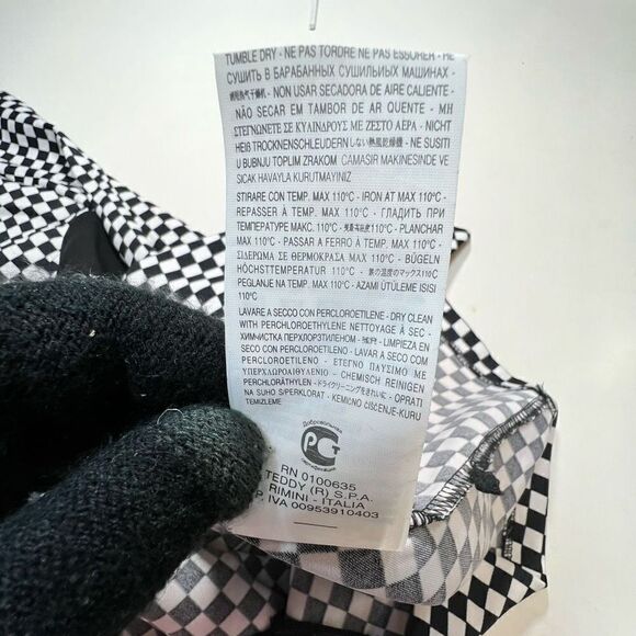 RINASCIMENTO Women’s Dress Checkered made in Italy Black White Sleeveless sz M - Picture 10 of 12